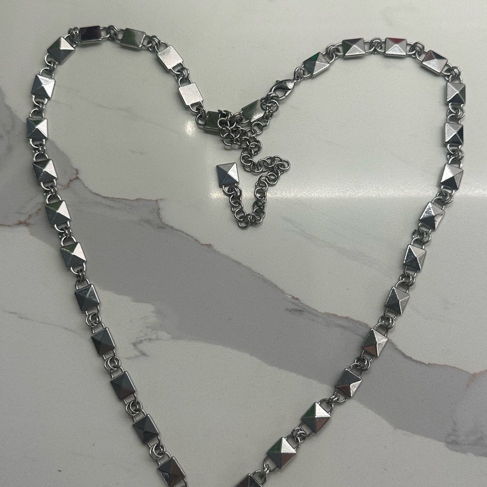 Silver Geometric Belt